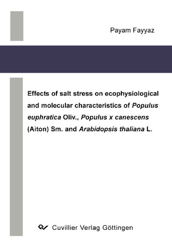 Effects of salt stress on ecophysiological and molecular characteristics of Populus euphratica Oliv., Populus x canescens (Aiton) Sm. and Arabidopsis thaliana L.