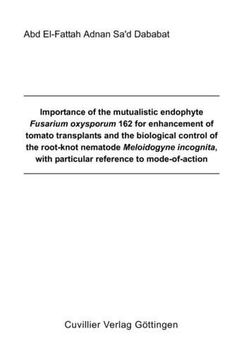 Importance of the mutualistic endophyte Fusarium oxysporum 162 for enhancement of tomato transplants and the biological control of the root-knot nematode Meloidogyne incognita, with particular reference to mode-of-act