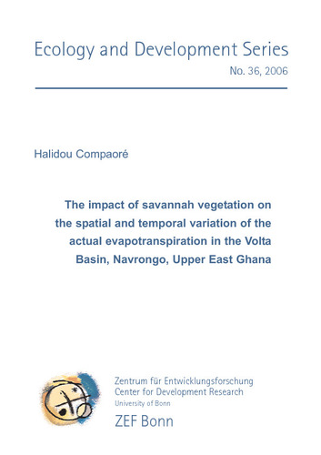 The impact of savannah vegetation on the spatial and temporal variation of the actual evapotranspiration in the Volta Basin, Navrongo, Upper East Ghana