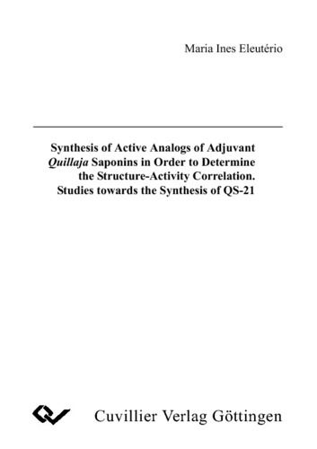 Synthesis of Active Analogs of Adjuvant Quillaja Saponins in Order to Determine the Structure-Activity Correlation. Studies towards the Synthesis QS-21