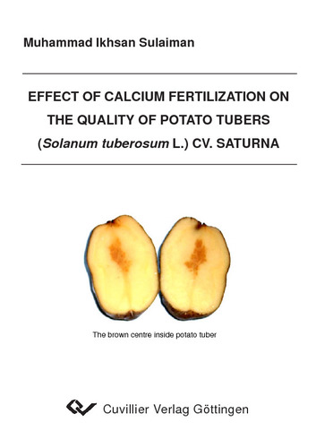 Effect of Calcium Fertilization on the Quality of Potato Tubers (Solanum tuberosum L.) CV. Saturna