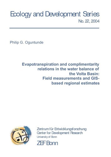 Evapotranspiration and complimentarity relations in the water balance of the Volta Basin: Field measurements and GIS-based regional estimates