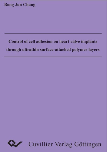 Control of cell adhesion on heart valve implants through ultrathin surface-attached polymer layers