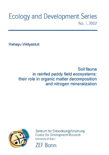 Soil fauna in rainfed paddy field ecoystems: their role in organic matter decomposition and nitrogen mineralization