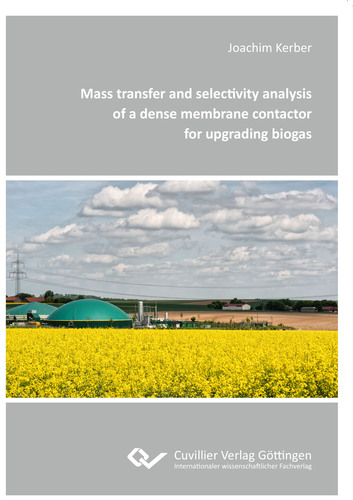 Mass transfer and selectivity analysis of a dense membrane contactor for upgrading biogas