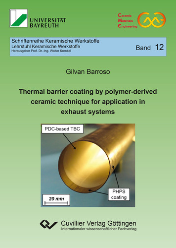 Thermal barrier coating by polymer-derived ceramic technique for application in exhaust systems