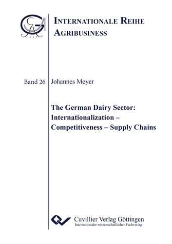 The German Dairy Sector: Internationalization – Competitiveness – Supply Chains