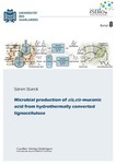 Microbial production of cis,cis-muconic acid from hydrothermally converted lignocellulose