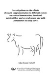Investigations on the effects of niacin supplementation to different rations on rumen fermentation, duodenal nutrient flow and several serum and milk parameters of dairy cows